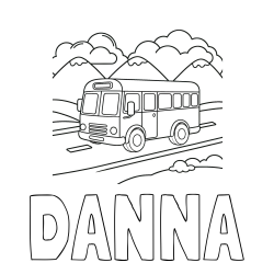 Online Created Coloring Page - DANNA Coloring Page and Free Printable Coloring Page of a School Bus