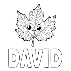 Online Created Coloring Page - DAVID Coloring Page and Smiling Leaf Coloring Page for Kids