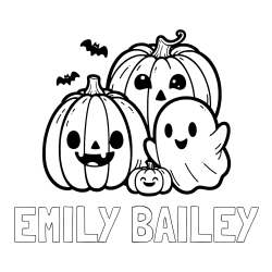 Online Created Coloring Page - EMILY BAILEY Coloring Page and Halloween Pumpkin and Ghost Coloring Page