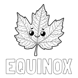 Online Created Coloring Page - EQUINOX Coloring Page and Smiling Leaf Coloring Page for Kids