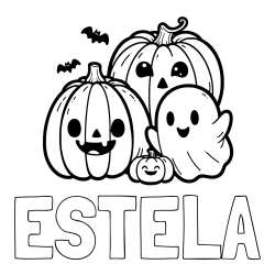 Online Created Coloring Page - ESTELA Coloring Page and Halloween Pumpkin and Ghost Coloring Page
