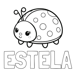 Online Created Coloring Page - ESTELA Coloring Page and Smiling Ladybug Coloring Page