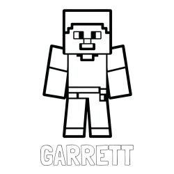 Online Created Coloring Page - GARRETT Coloring Page and Minecraft Steve Coloring Page