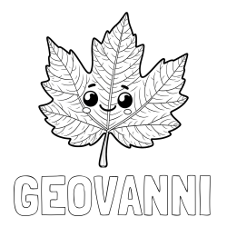 Online Created Coloring Page - GEOVANNI Coloring Page and Smiling Leaf Coloring Page for Kids