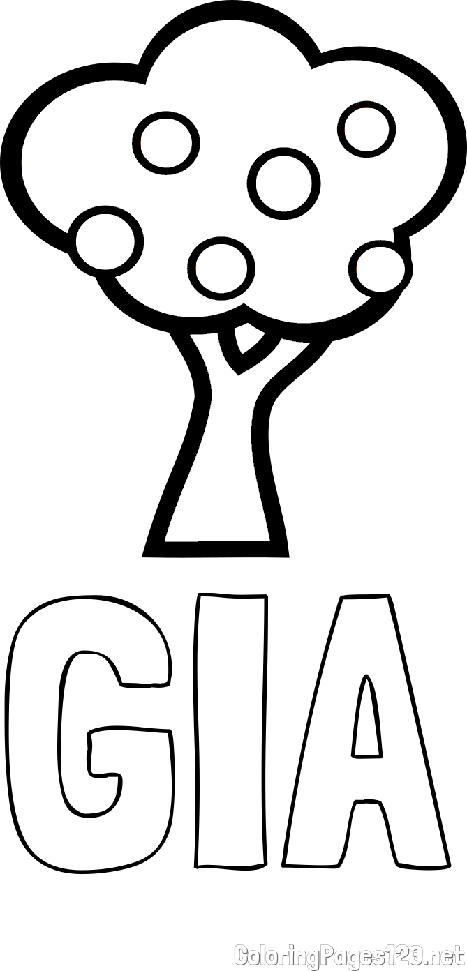 GIA Coloring Page and Apple Tree Coloring Page