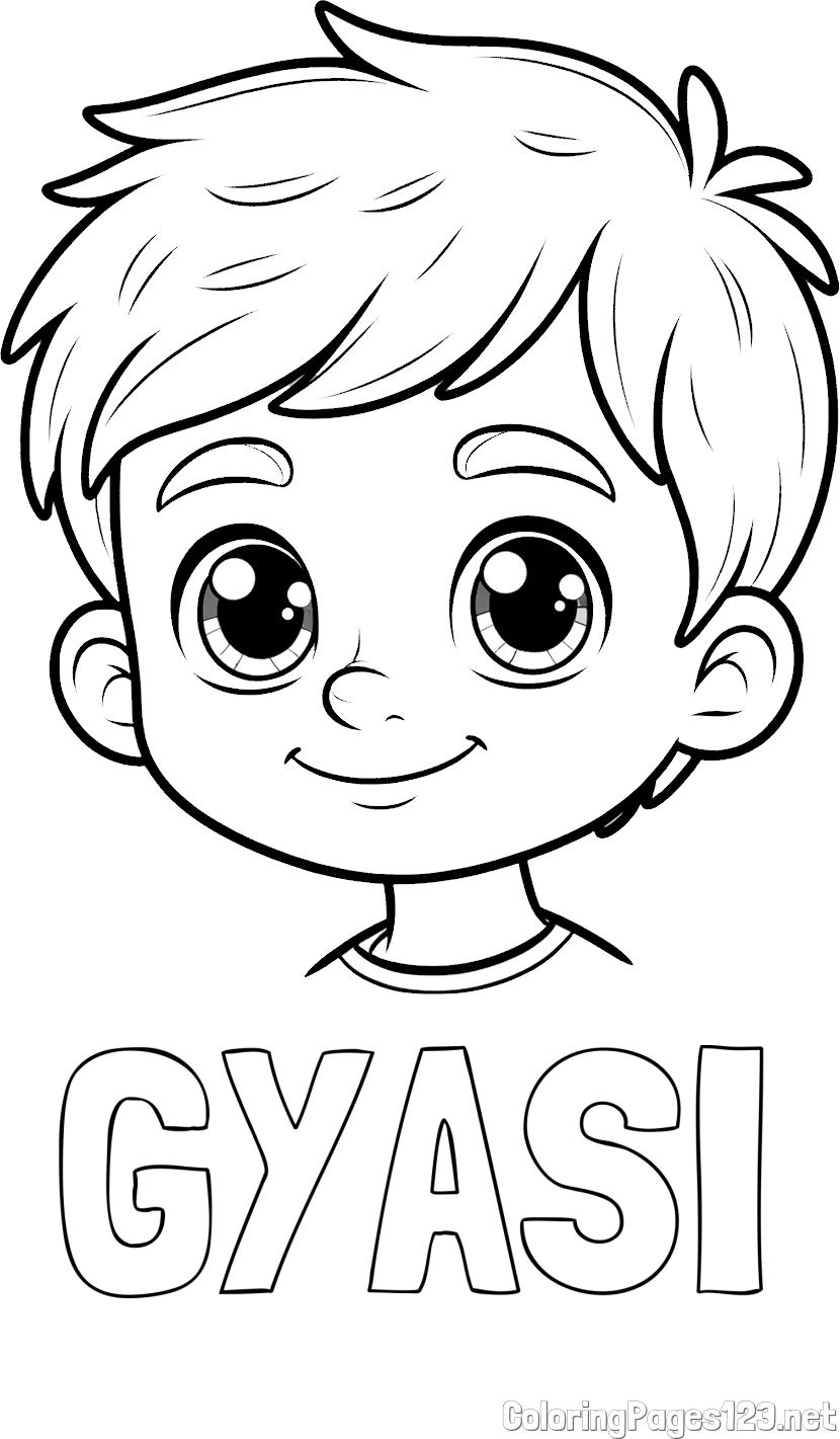 GYASI Coloring Page and Boy Face Coloring Page