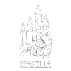 Online Created Coloring Page - ISABELLA Coloring Page and Abstract Castle Coloring Page - Simple Yet Detailed