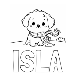 Online Created Coloring Page - ISLA Coloring Page and Coloring Page of an Adorable Puppy