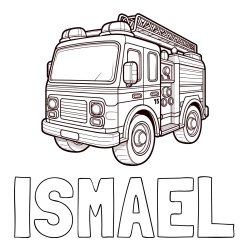 Online Created Coloring Page - ISMAEL Coloring Page and Free Coloring Page of a Fire Truck