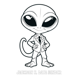 Online Created Coloring Page - JACKSON H. DATA BINDER Coloring Page and Alien Coloring Page