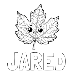 Online Created Coloring Page - JARED Coloring Page and Smiling Leaf Coloring Page for Kids
