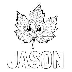 Online Created Coloring Page - JASON Coloring Page and Smiling Leaf Coloring Page for Kids