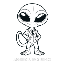 Online Created Coloring Page - JAXON BALL  DATA BINDER Coloring Page and Alien Coloring Page