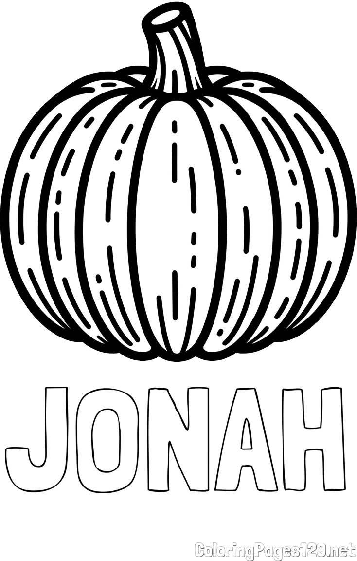 JONAH Coloring Page and Easy Pumpkin Coloring