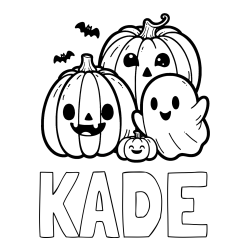 Online Created Coloring Page - KADE Coloring Page and Halloween Pumpkin and Ghost Coloring Page