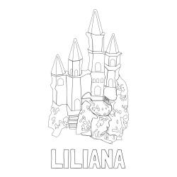 Online Created Coloring Page - LILIANA Coloring Page and Abstract Castle Coloring Page - Simple Yet Detailed