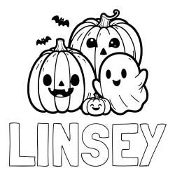Online Created Coloring Page - LINSEY Coloring Page and Halloween Pumpkin and Ghost Coloring Page