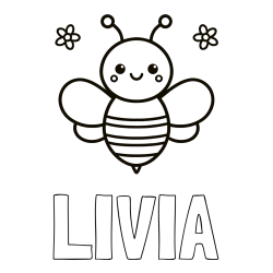 Online Created Coloring Page - LIVIA Coloring Page and Children's Bee Coloring Page