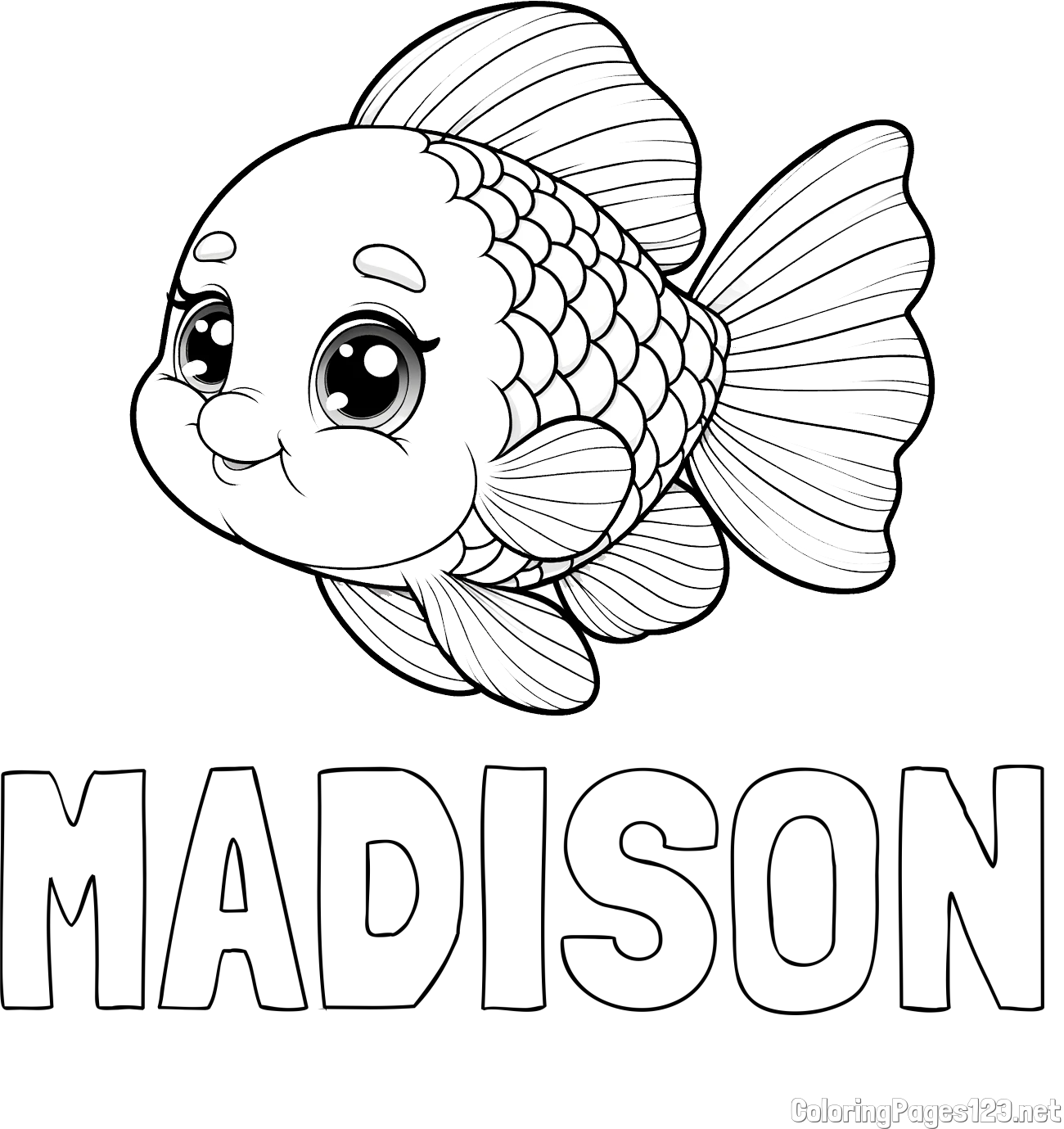 MADISON Coloring Page and Coloring Page of a Tropical Fish