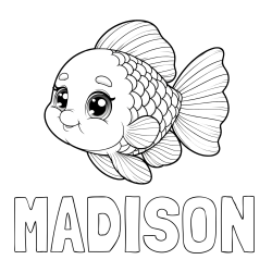 Online Created Coloring Page - MADISON Coloring Page and Coloring Page of a Tropical Fish