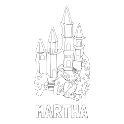 Online Created Coloring Page - MARTHA Coloring Page and Abstract Castle Coloring Page - Simple Yet Detailed