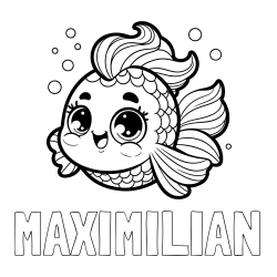 Online Created Coloring Page - MAXIMILIAN Coloring Page and Coloring Page of a Fish with Lots of Fins
