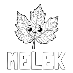 Online Created Coloring Page - MELEK Coloring Page and Smiling Leaf Coloring Page for Kids