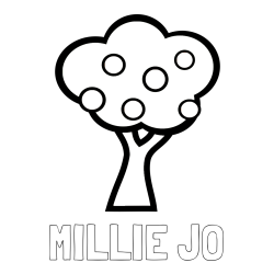 Online Created Coloring Page - MILLIE JO Coloring Page and Apple Tree Coloring Page
