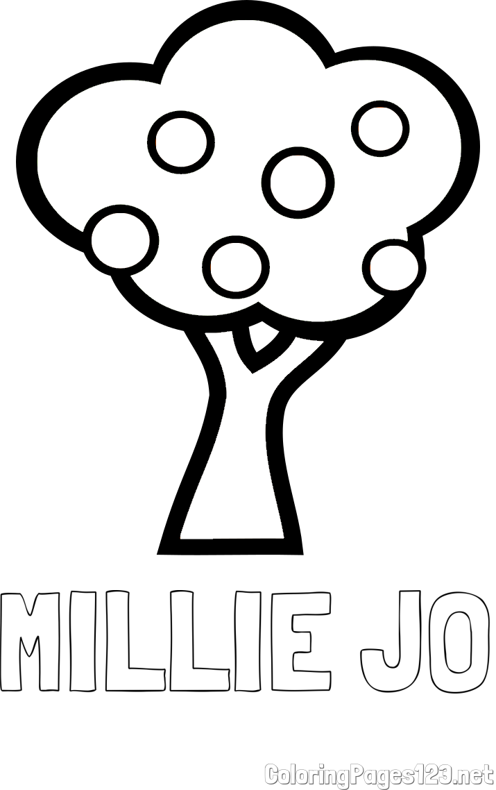 MILLIE JO Coloring Page and Apple Tree Coloring Page