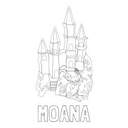 Online Created Coloring Page - MOANA Coloring Page and Abstract Castle Coloring Page - Simple Yet Detailed