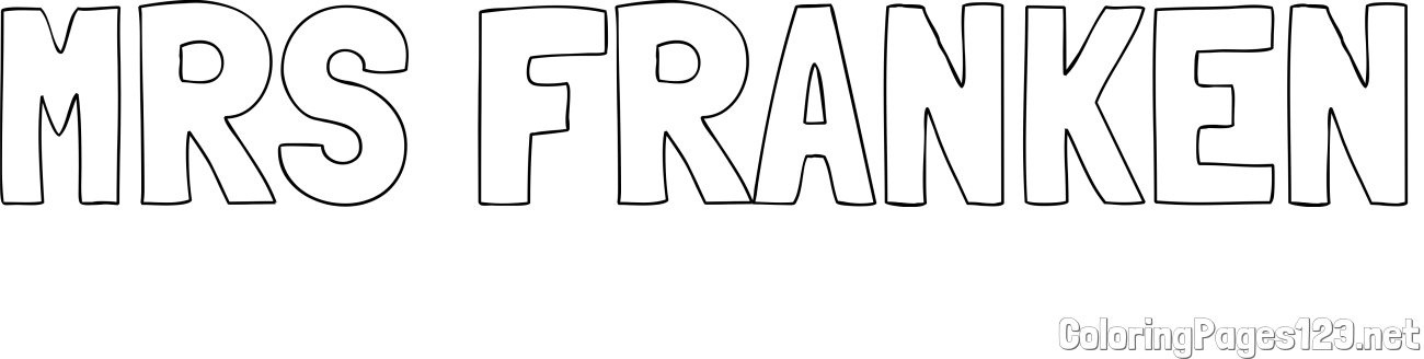 MRS FRANKEN Coloring Page