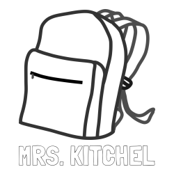 Online Created Coloring Page - MRS. KITCHEL Coloring Page and School Backpack Coloring Page