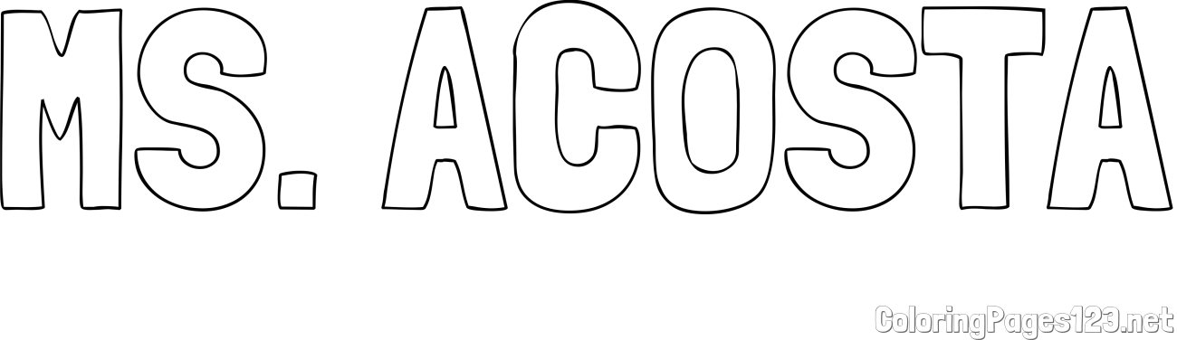 MS. ACOSTA Coloring Page