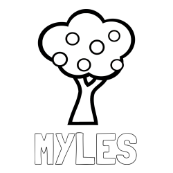 Online Created Coloring Page - MYLES Coloring Page and Apple Tree Coloring Page