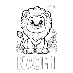 Online Created Coloring Page - NAOMI Coloring Page and Cute Baby Lion Coloring Page