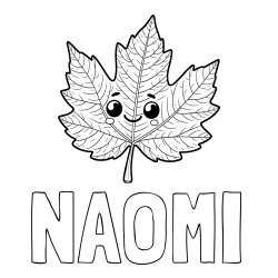 Online Created Coloring Page - NAOMI Coloring Page and Smiling Leaf Coloring Page for Kids