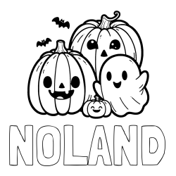 Online Created Coloring Page - NOLAND Coloring Page and Halloween Pumpkin and Ghost Coloring Page
