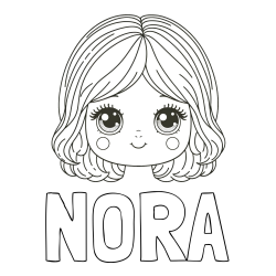 Online Created Coloring Page - NORA Coloring Page and Cute Girl Face Coloring Page