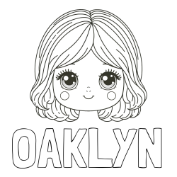Online Created Coloring Page - OAKLYN Coloring Page and Cute Girl Face Coloring Page