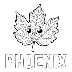 Online Created Coloring Page - PHOENIX Coloring Page and Smiling Leaf Coloring Page for Kids