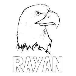 Online Created Coloring Page - RAYAN Coloring Page and American Bald Eagle Head Coloring Page