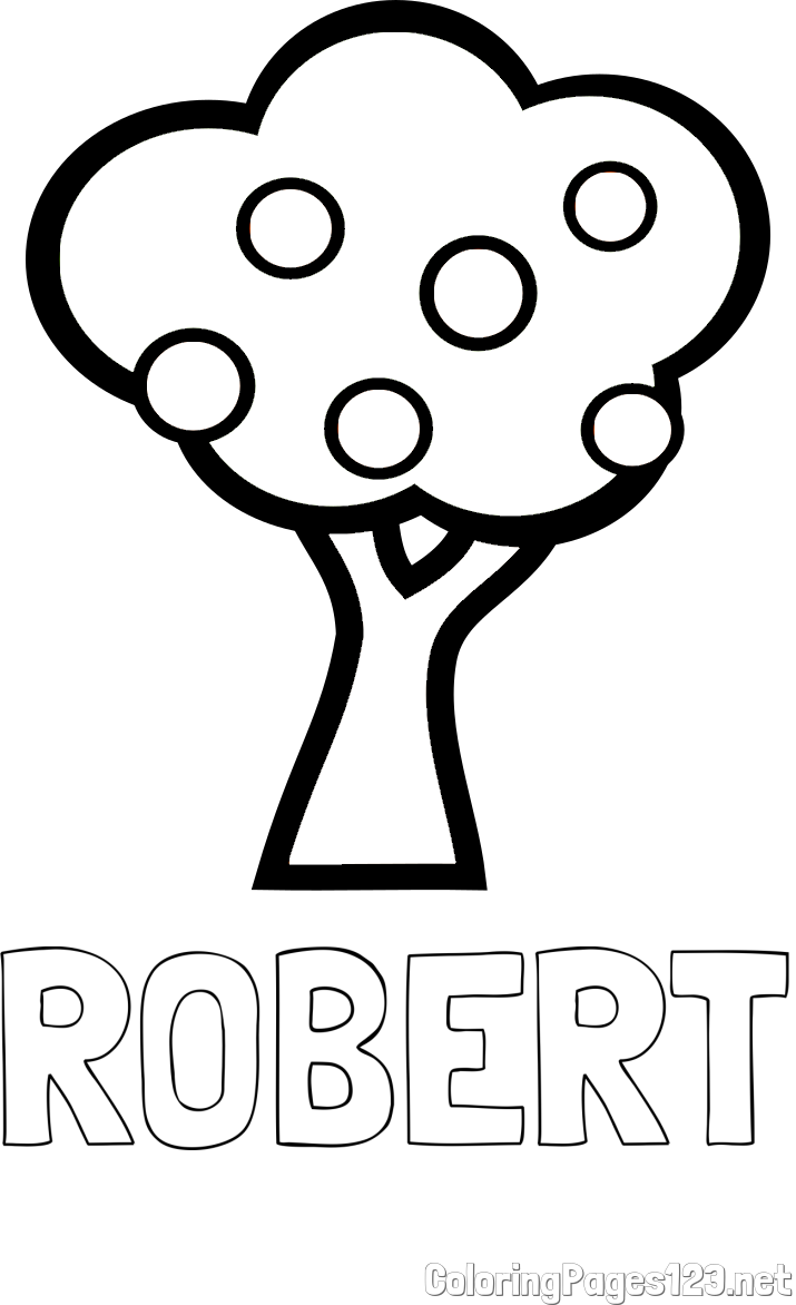 ROBERT Coloring Page and Apple Tree Coloring Page