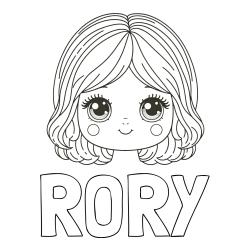Online Created Coloring Page - RORY Coloring Page and Cute Girl Face Coloring Page