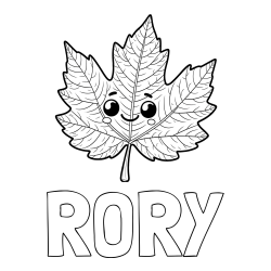Online Created Coloring Page - RORY Coloring Page and Smiling Leaf Coloring Page for Kids