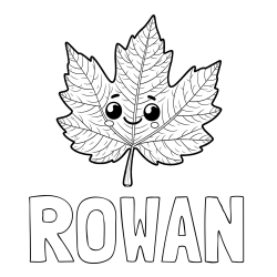 Online Created Coloring Page - ROWAN Coloring Page and Smiling Leaf Coloring Page for Kids