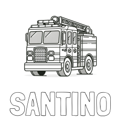 Online Created Coloring Page - SANTINO Coloring Page and Coloring Page of a Big Fire Truck
