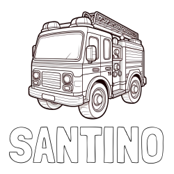 Online Created Coloring Page - SANTINO Coloring Page and Free Coloring Page of a Fire Truck