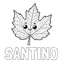 Online Created Coloring Page - SANTINO Coloring Page and Smiling Leaf Coloring Page for Kids