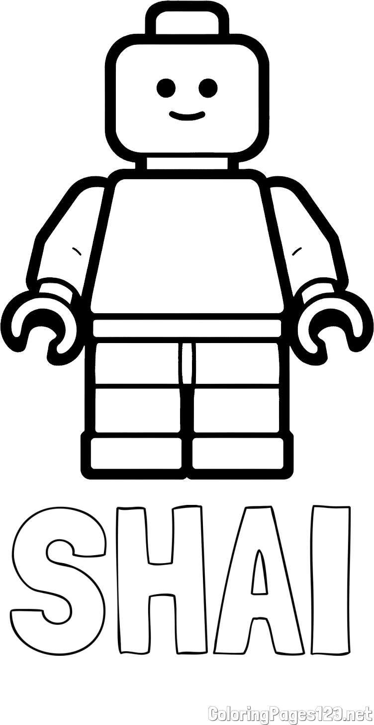 SHAI Coloring Page and Easy LEGO Character Coloring Page