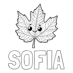 Online Created Coloring Page - SOFIA Coloring Page and Smiling Leaf Coloring Page for Kids